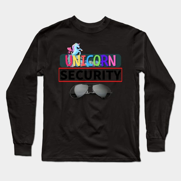 Cute Little Unicorn Security Long Sleeve T-Shirt by Blumammal